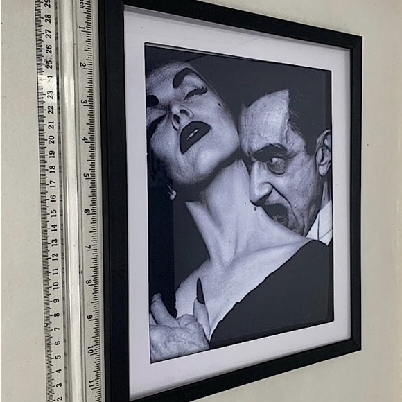 Other - Vampira & Dracula Black Framed Art Print Halloween creepy gothic decor 12”